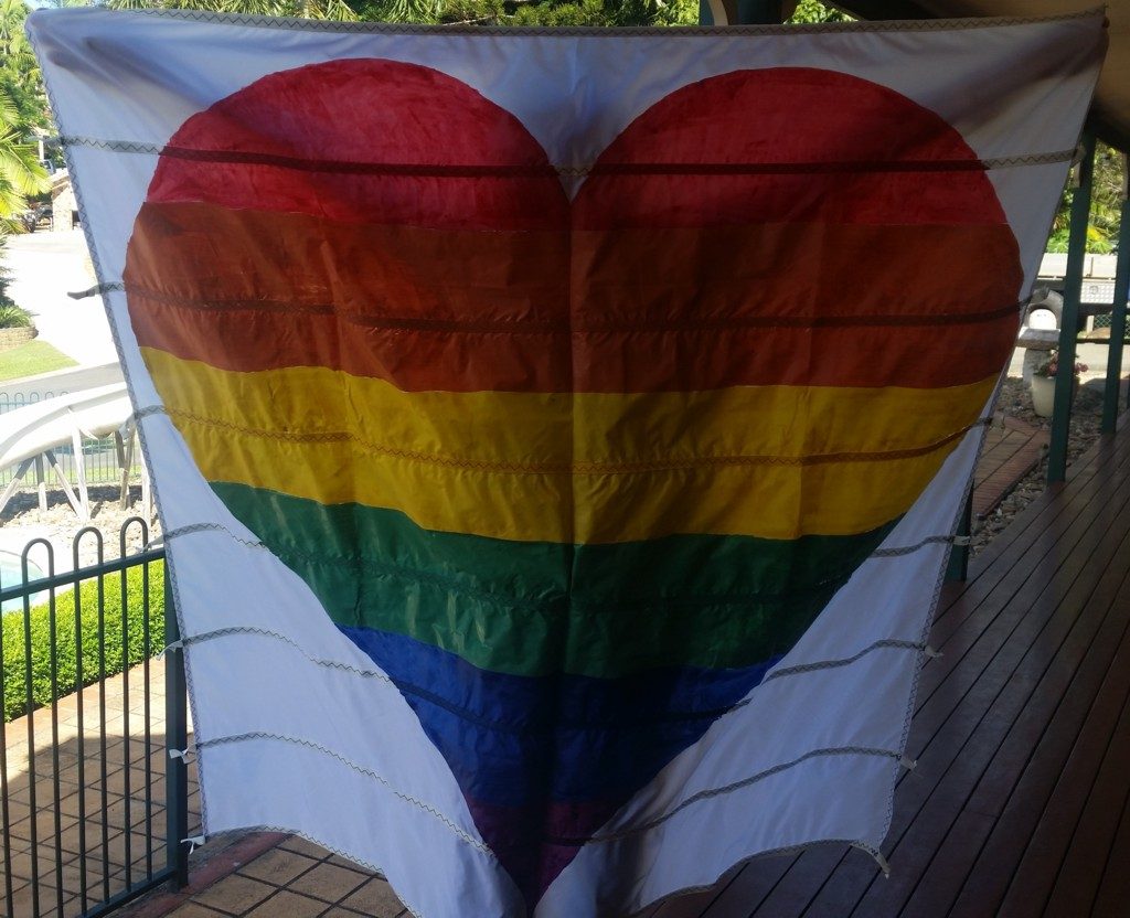 LGBT Love Heart Aerial Billboard. On display