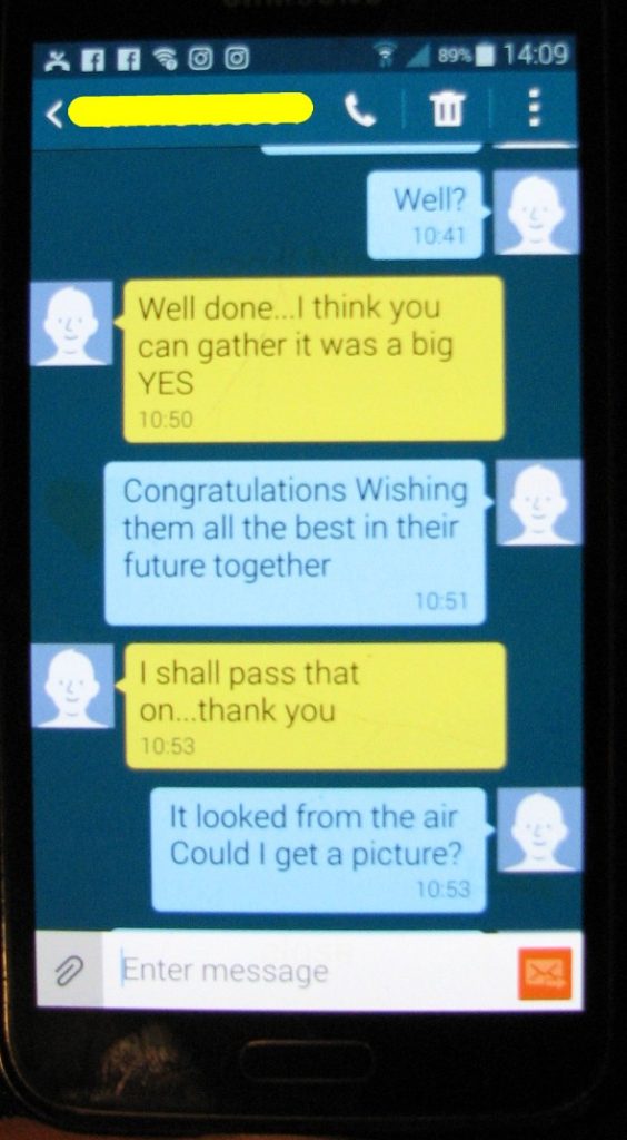 Congratulations messages on a mobile phone
