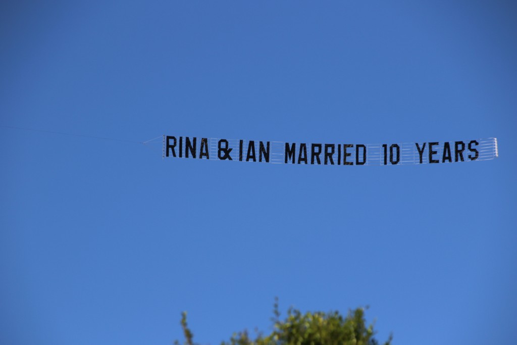 Wedding Anniversary Banner reads "Rina & Ian Married 10 Years"