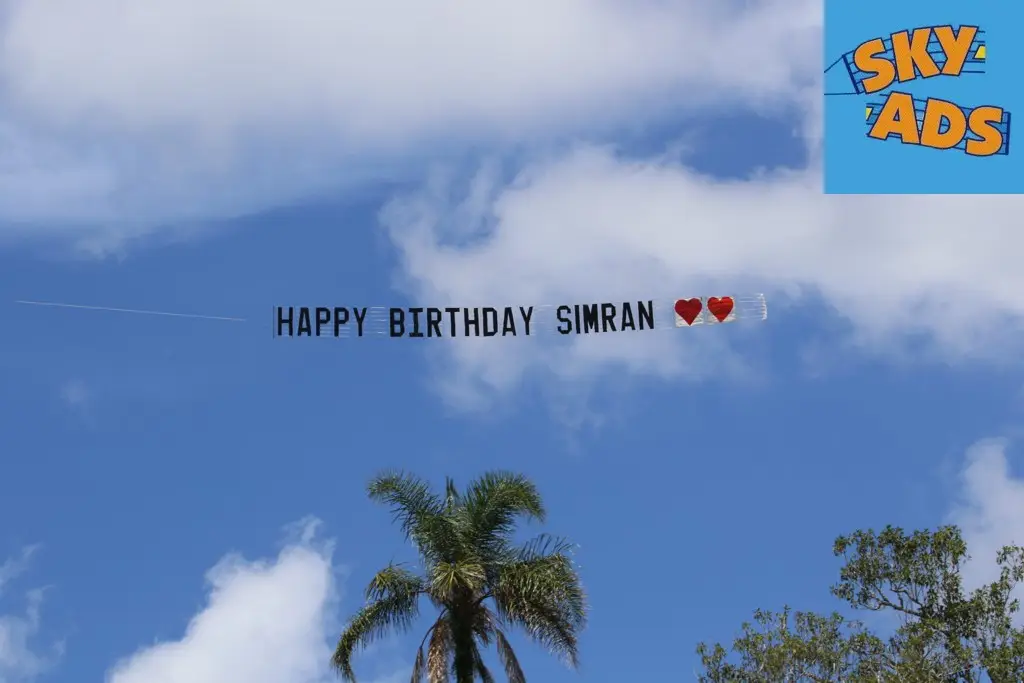 Sky ads reads "Happy Birthday Simran"