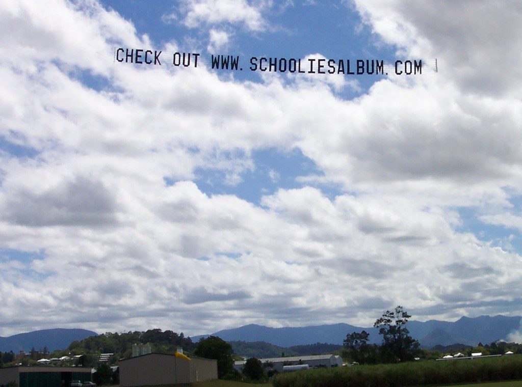 government aerial educational campaign message in the sky